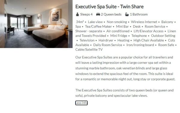 Executive Spa Suite TWIN (Sleeps 4)